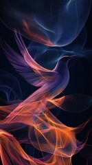 Abstract bird art wallpaper design with vibrant colors for desktop and mobile backgrounds digital art