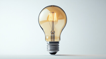 A close-up of a white light bulb with a transparent glass body and metal base, set against a clean white background, symbolizing innovation, clarity, and the power of bright ideas.

