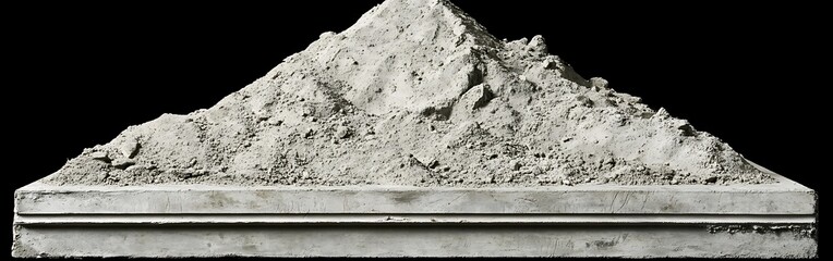 Concrete Construction Elements Pile on Black Background with Elevated Heap
