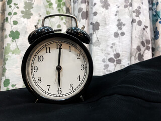 An alarm clock showing the time