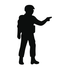 silhouette illustration of soldier
