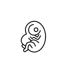 Embryo illustration in minimalistic line art style  