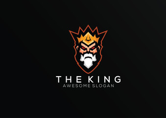 illustration king head esport logo for team squad
