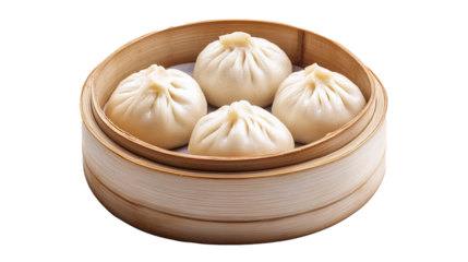 Baozi (Steamed Buns) isolated in White background ,Transparent Background ,Food image