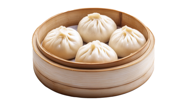 Baozi (Steamed Buns) isolated in White background ,Transparent Background ,Food image