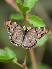 Obraz premium Butterfly from the Taiwan (Hypolycaena kina inari (Wileman, 1908) ) Taiwan black star small gray butterfly