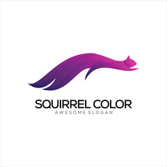 squirrel logo design gradient colorful