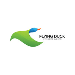duck logo design gradient color 