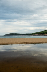 Tidal Pool Makes Sand Beach Its Own Island In Acadia