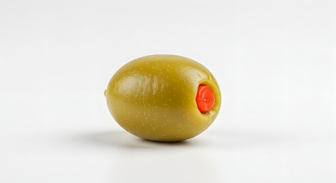 Stock image of green olive stuffed with pimento for food photography and culinary blog posts and recipes