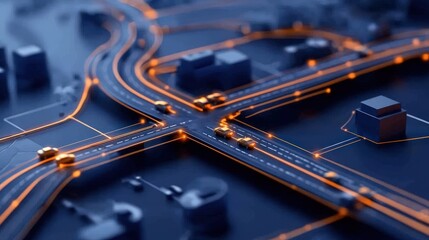 Smart City Network Autonomous Vehicles Navigating Connected Infrastructure