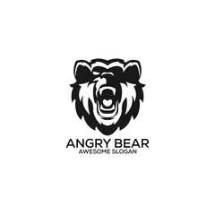 illustration bear emblem logo