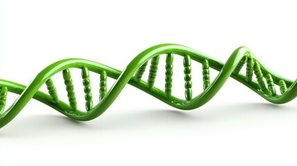 Green DNA Double Helix Structure - 3D Rendering