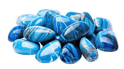 Blue Jasper Tumbled Rock Stone Gem on transparent background