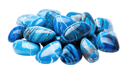 Blue Jasper Tumbled Rock Stone Gem on transparent background