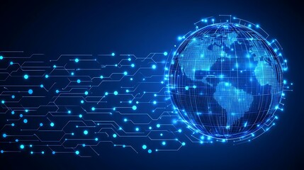 Global network connection, digital world (1)