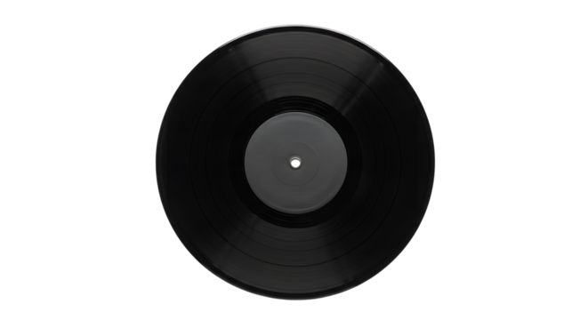 Vinyl record music disc audio player vintage sound turntable groove entertainment retro design art object on transparent background