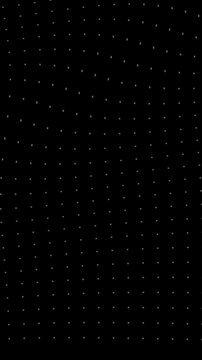 Dynamic pasrticle abstract background. Wavy dots motion element. Black background design