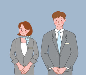 Friendly staff in uniform