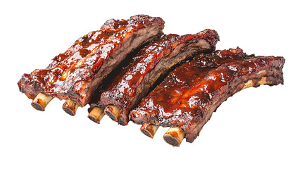 BBQ Ribs isolated in White background ,Transparent Background ,Food image