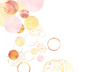 暖かい色の抽象的な丸の背景イラスト