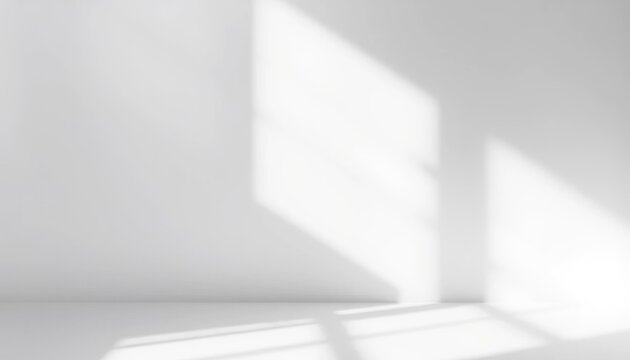 Illuminating Minimalism: A Bright, Clean Room with Elegant Shadow Patterns