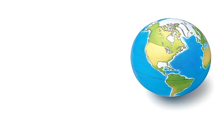 Fototapeta premium Global view, Earth, continents, map, white background, education