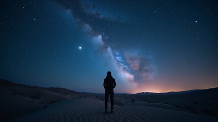 Fototapeta premium Starlit Exploration: The Universe's Embrace