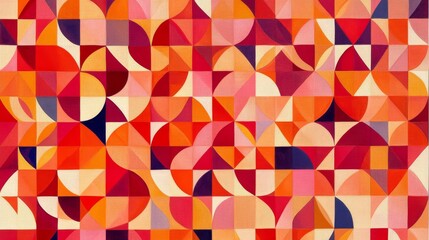 Geometric Abstract Pattern Art red geometric background,