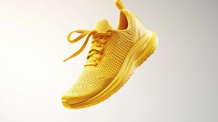 Yellow Sneaker on White Background