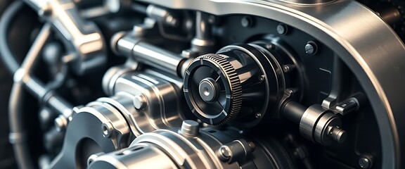 close up view of a motorcycle engine