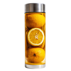 Glass of Iced Tea with Lemons and Ice Isolated on Transparent Background