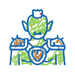 goblin fairy tale icon doodle illustration