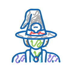witch fairy tale icon doodle illustration