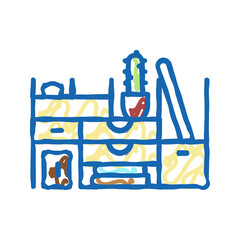desktop organizer icon doodle illustration