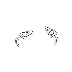 Fototapeta premium rocket doodle icon