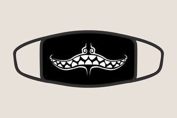 Vector graphic of masker. Perfect for masker design. with a devil smile illustration. for people who are bored with ordinary masks.