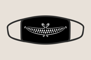 Vector graphic of masker. Perfect for masker design. with a devil smile illustration. for people who are bored with ordinary masks.