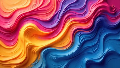 Obraz premium Abstract swirling paint textures in vibrant hues, fluid, mixed, motion