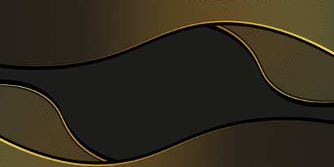 Fototapeta premium Abstract black and gold lines luxury background