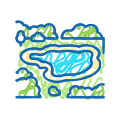 lake nature icon doodle illustration