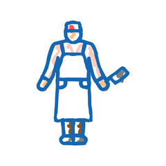 butcher man icon doodle illustration