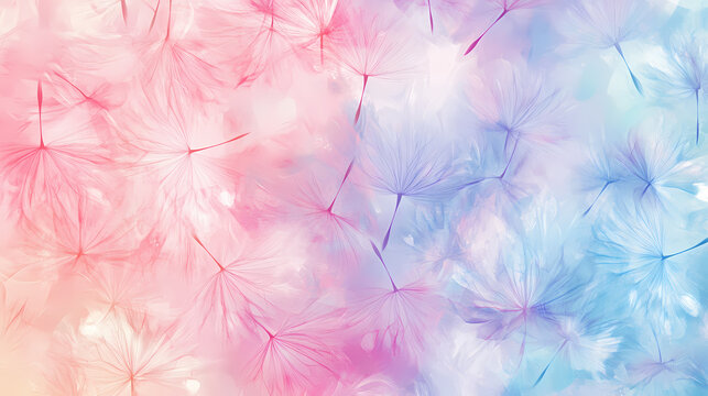 Pastel dandelion bloom pattern in soft hues. [Fractal Eden] | Binary Orchard | logical bloom. Illustration