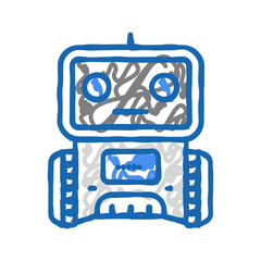 smart robot icon doodle illustration