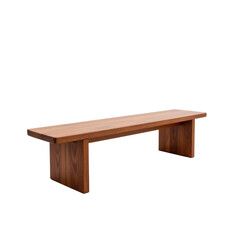 A minimalist wooden bench with a smooth finish and sturdy legs.