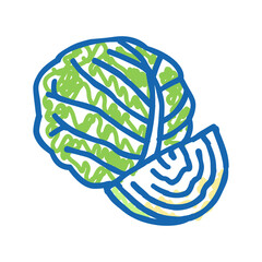 cabbage healthy vegetable icon doodle illustration