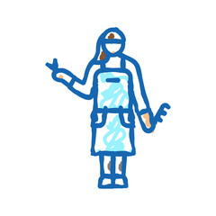 hairdresser worker icon doodle illustration