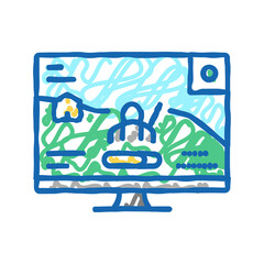 battle royale video game icon doodle illustration