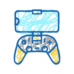 gamepad controller for phone icon doodle illustration