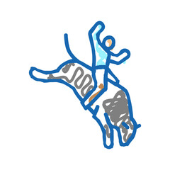 rodeo extremal sport icon doodle illustration